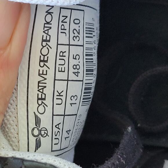 Mens Creative Recreation patent Blk/White Sneaker SZ 14 - Picture 8 of 10